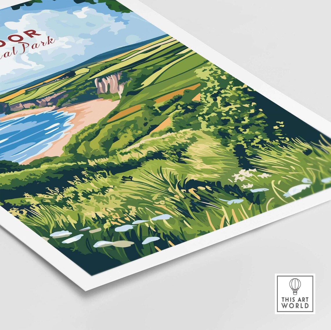 Exmoor Travel Poster, Devon National Park Illustration - Image 5