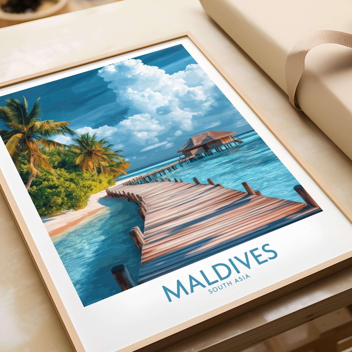 Maldives Travel Poster, South Asia Art Print
