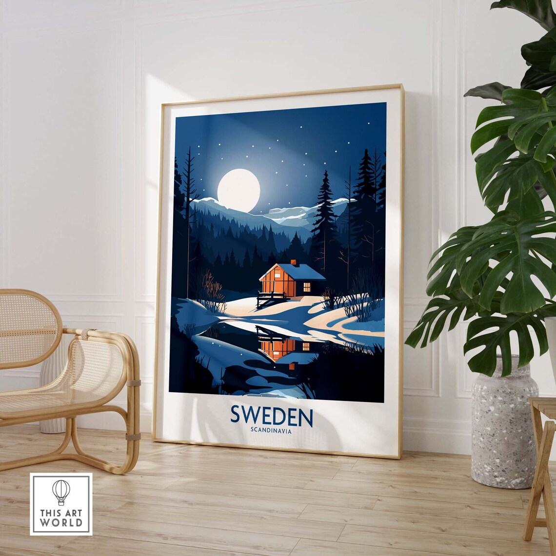 Sweden Travel Poster, Europe Home Decor Artwork - Image 3
