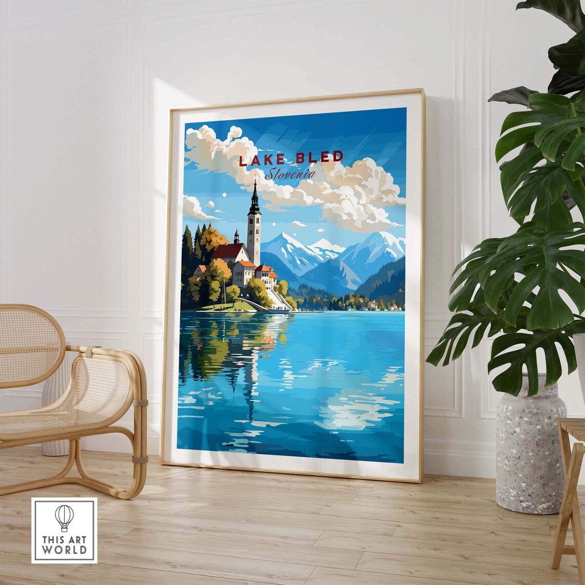 Lake Bled Slovenia Island Church Julian Alps Lake Travel Poster - Image 2
