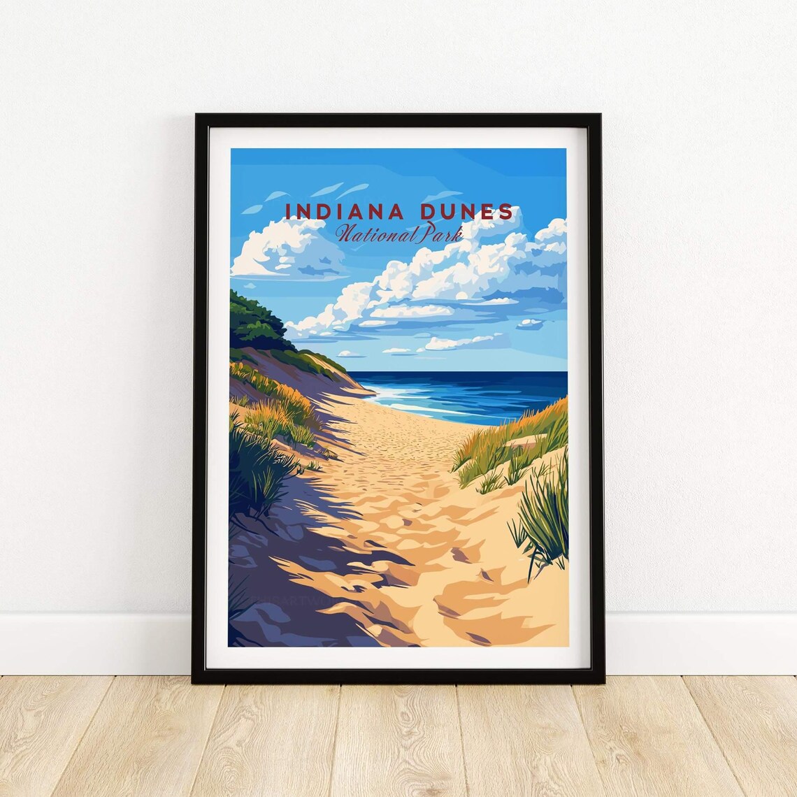 Indiana Dunes Travel Poster, National Park