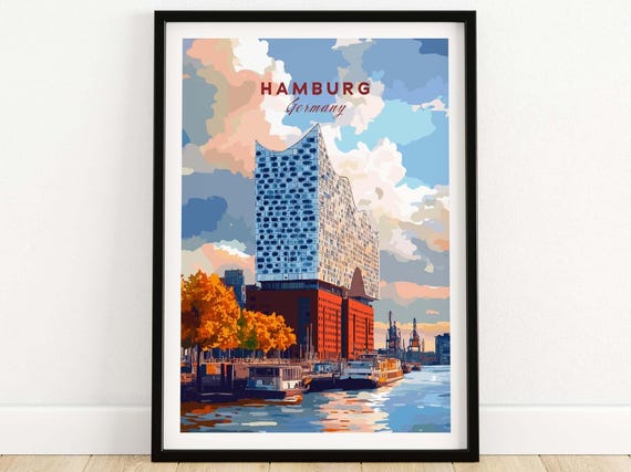 Hamburg, Germany Art Print, Elbe River