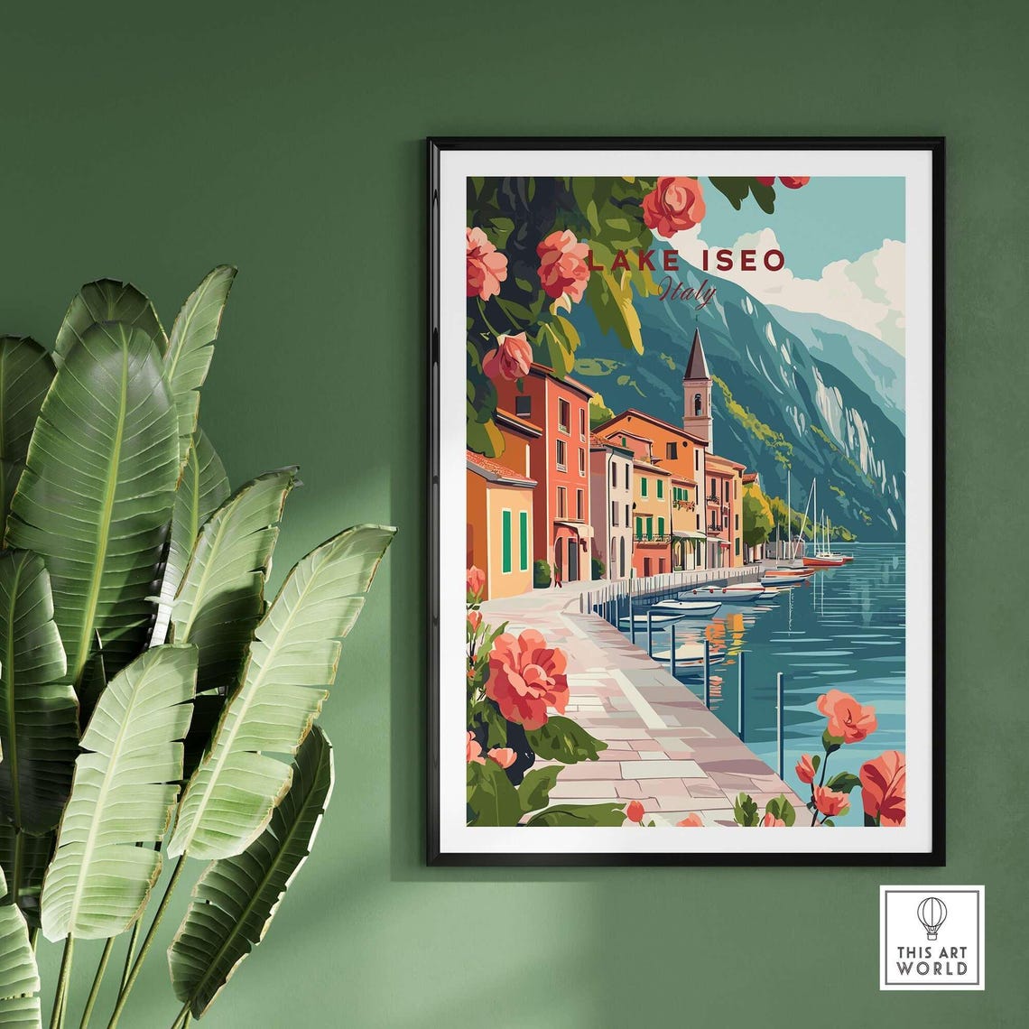 Lake Iseo Wall Art Poster Lake Iseo Travel Print Wall Art Lake Iseo Wall Hanging Home Decor Lake Iseo Gift Art Lovers Italy Wall Art Print - Image 2