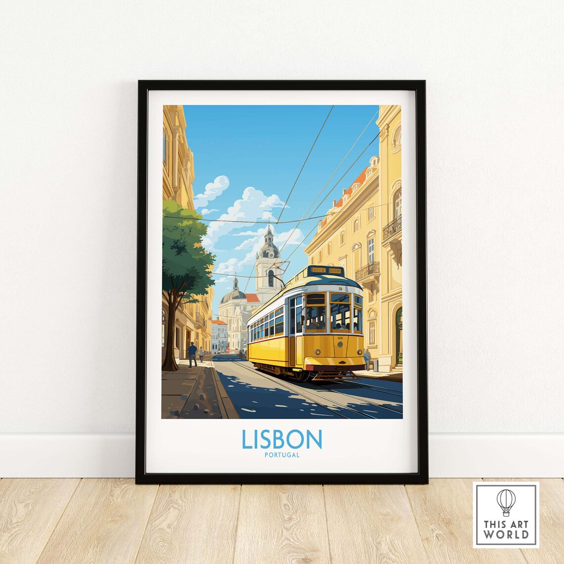 Lisbon Modern Portugal Travel Poster, Art Print