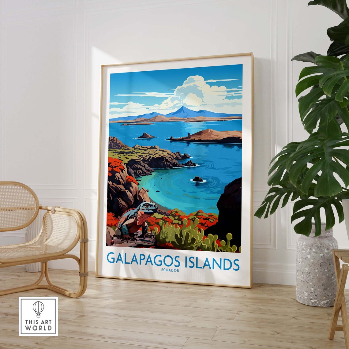 Galapagos Islands Ecuador Marine Iguana Volcanic Coast Poster - Image 2
