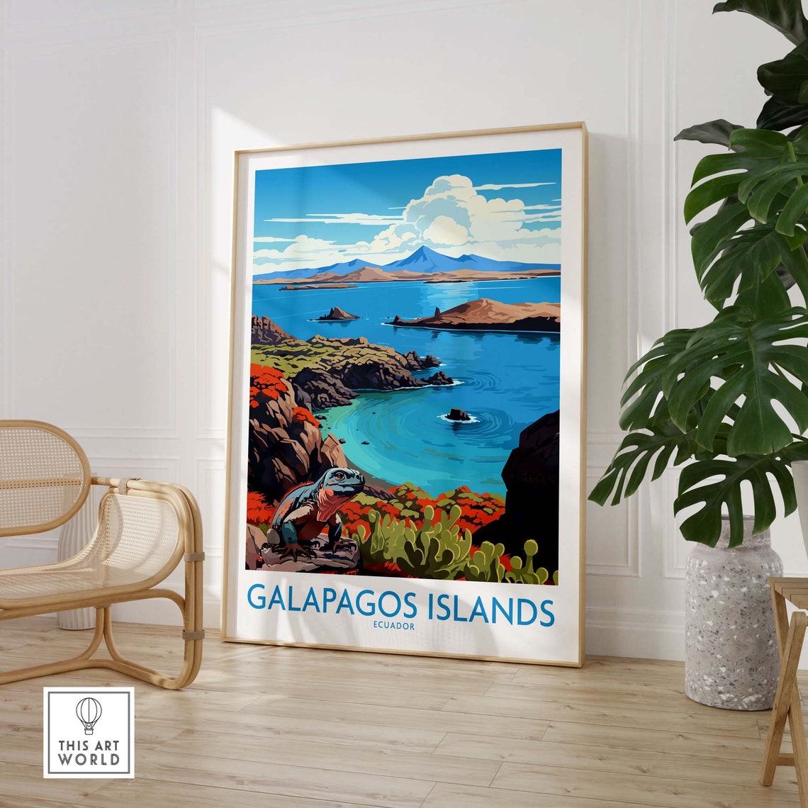 Galapagos Islands Print Art Print Travel Print Home Dcor Poster Gift Illustration Artwork - Image 2