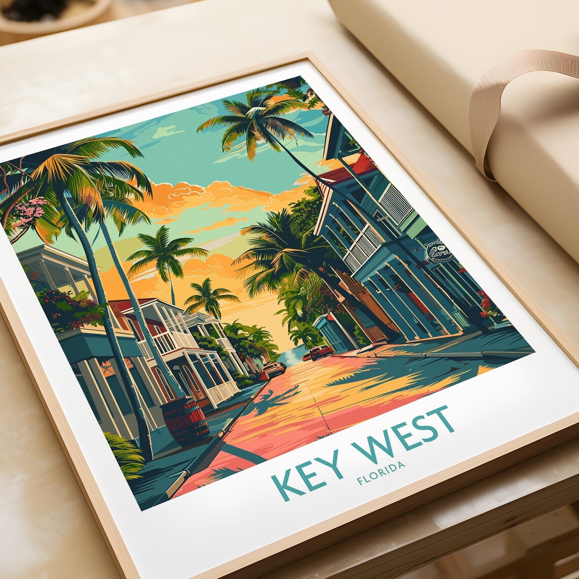 Key West Travel Poster, Florida Wall Art Print