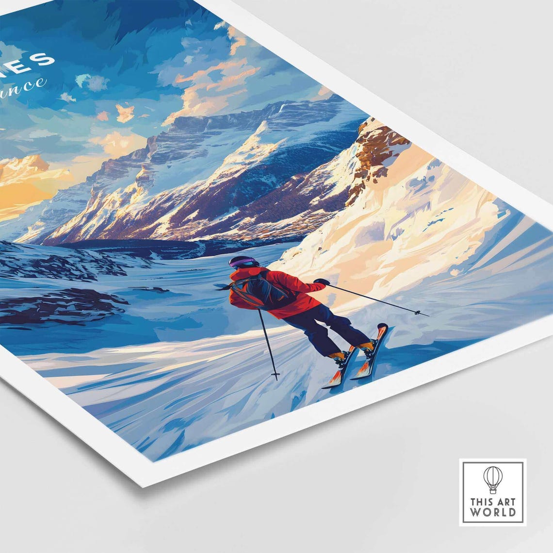 Tignes Ski Poster, French Alps Mountain Lodge Decor - Image 5