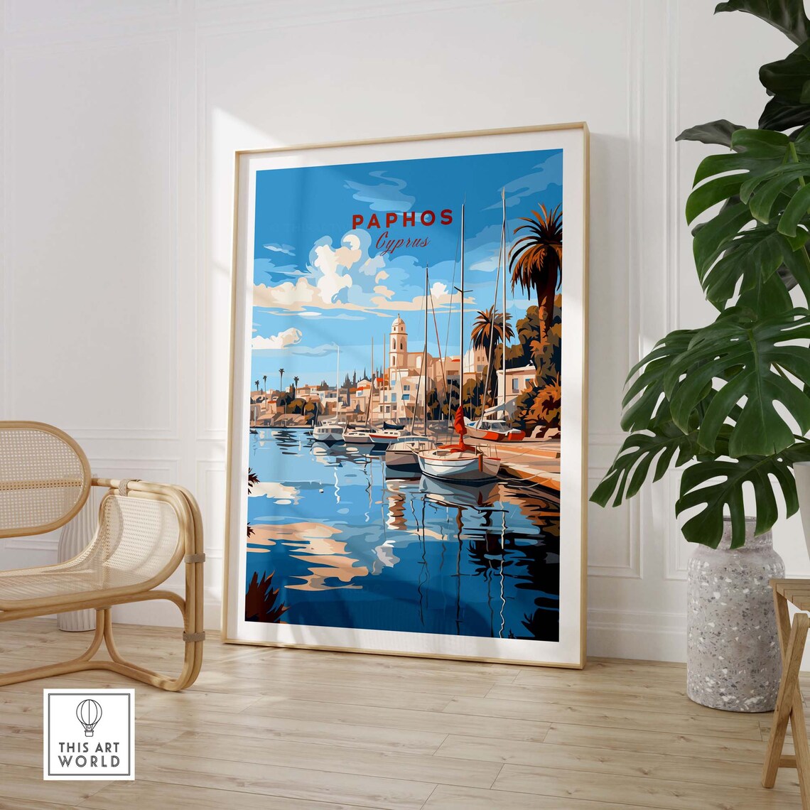 Paphos Travel Poster, Holiday Gift For Her - Image 2