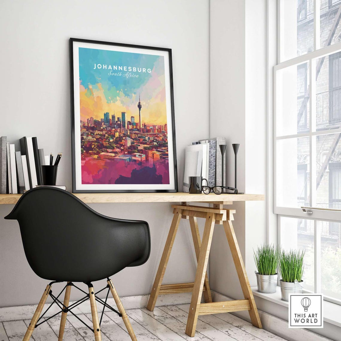Johannesburg Skyline, South Africa Travel Poster - Image 4