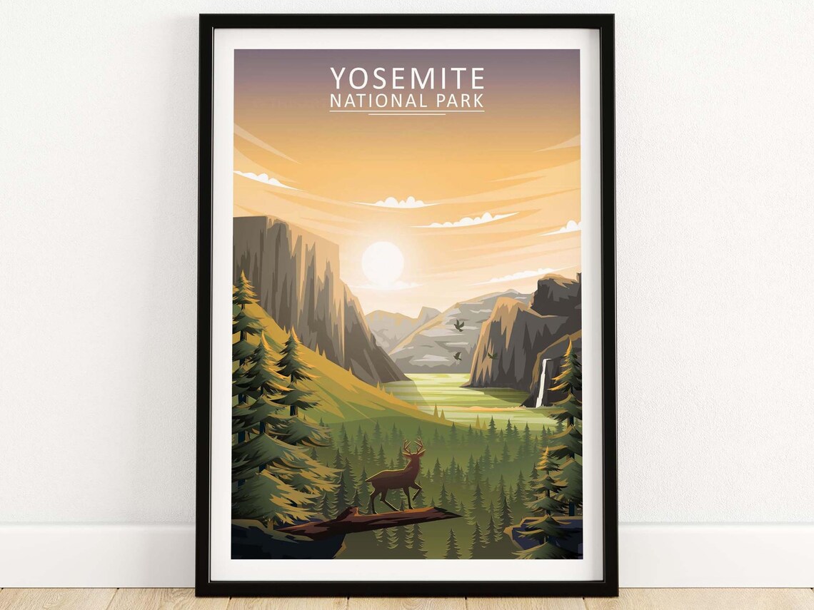 Yosemite National Park Travel Poster, Art Print
