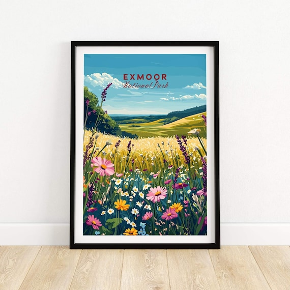 Exmoor National Park Travel Poster, Illustration