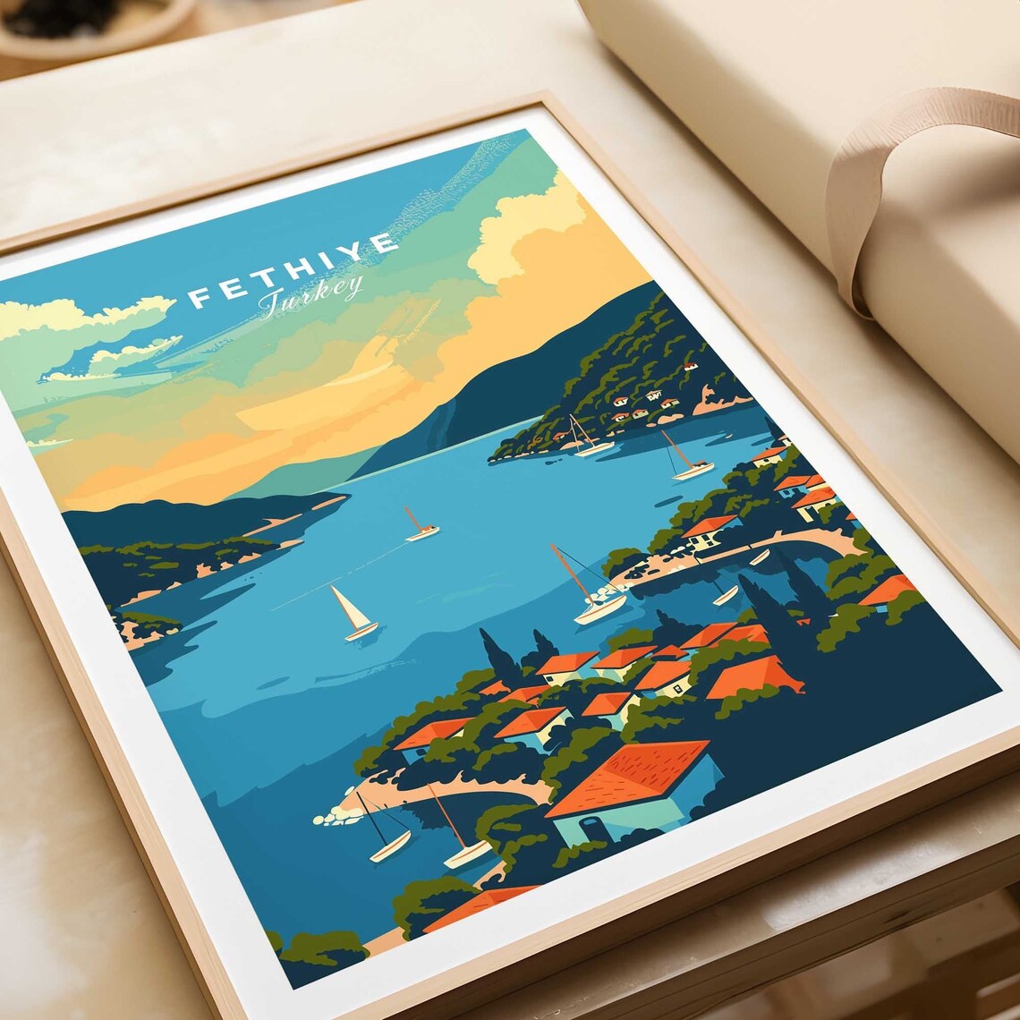 Fethiye Turkey Modern Travel Poster, Wall Decor - Image 4