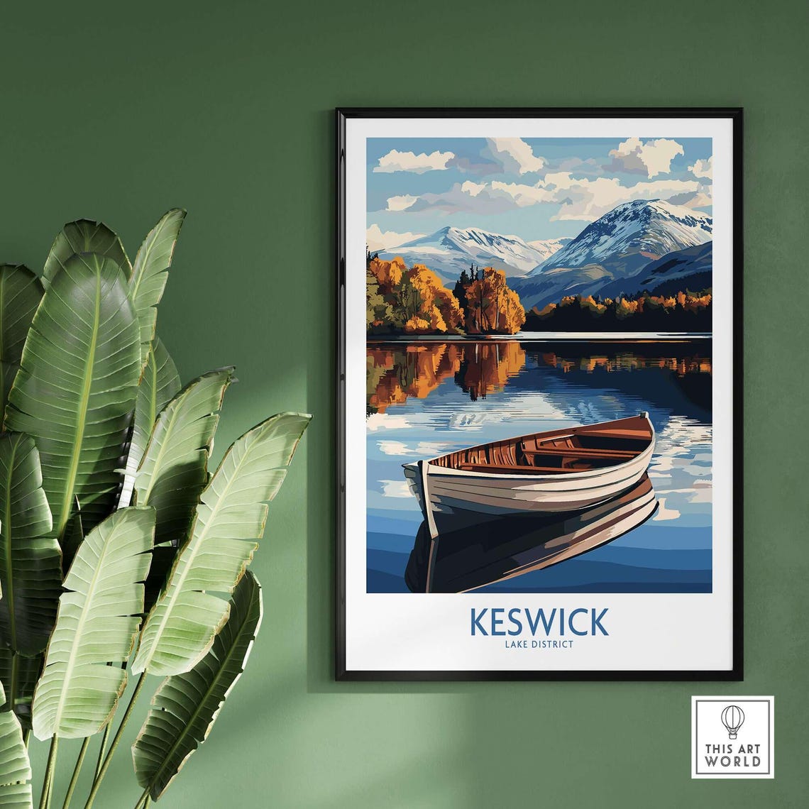 Keswick Decor, Lake District Illustration Poster - Image 2
