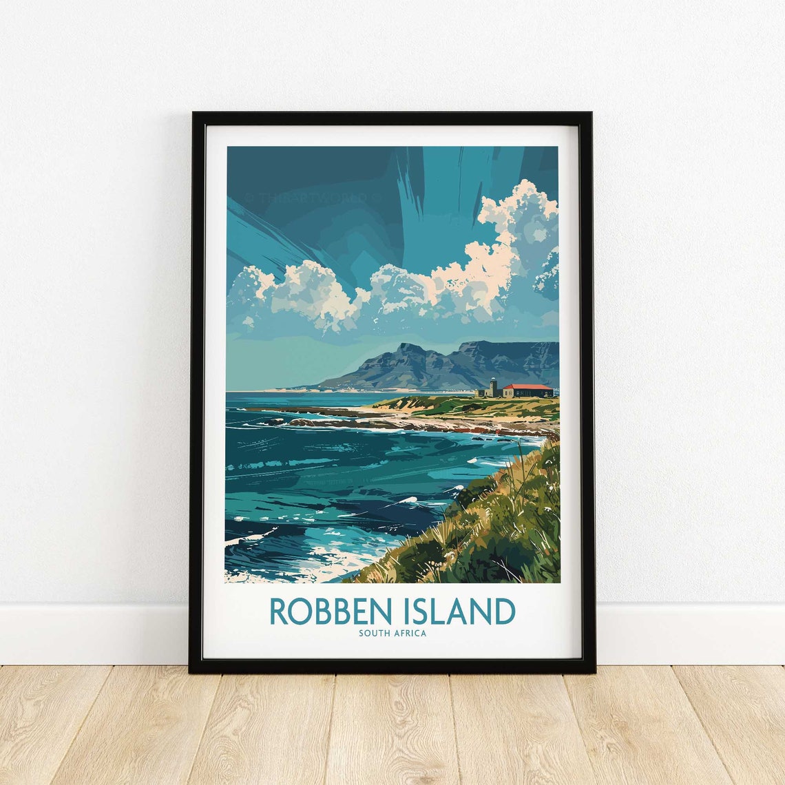 Robben Island South Africa Coastal Table Mountain Travel Poster - Image 4
