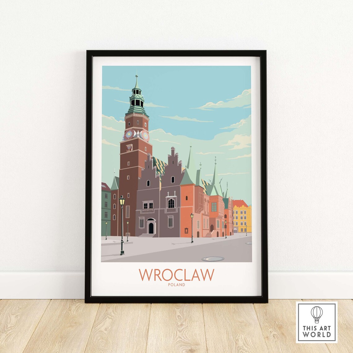 Wroclaw Travel Poster, Poland Wall Art Print