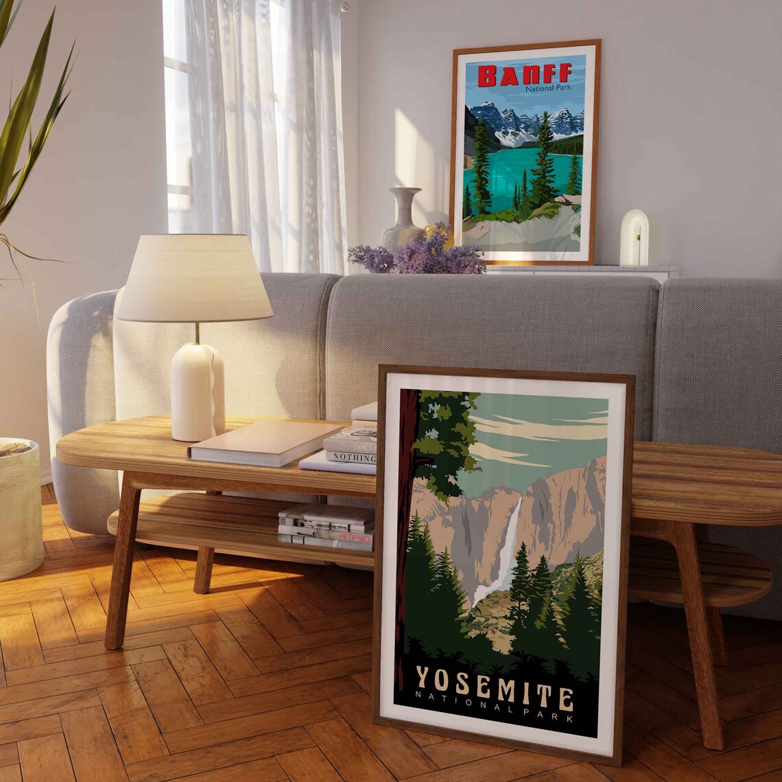 Yosemite Vintage Travel Poster, California Sierra Nevada - Image 3