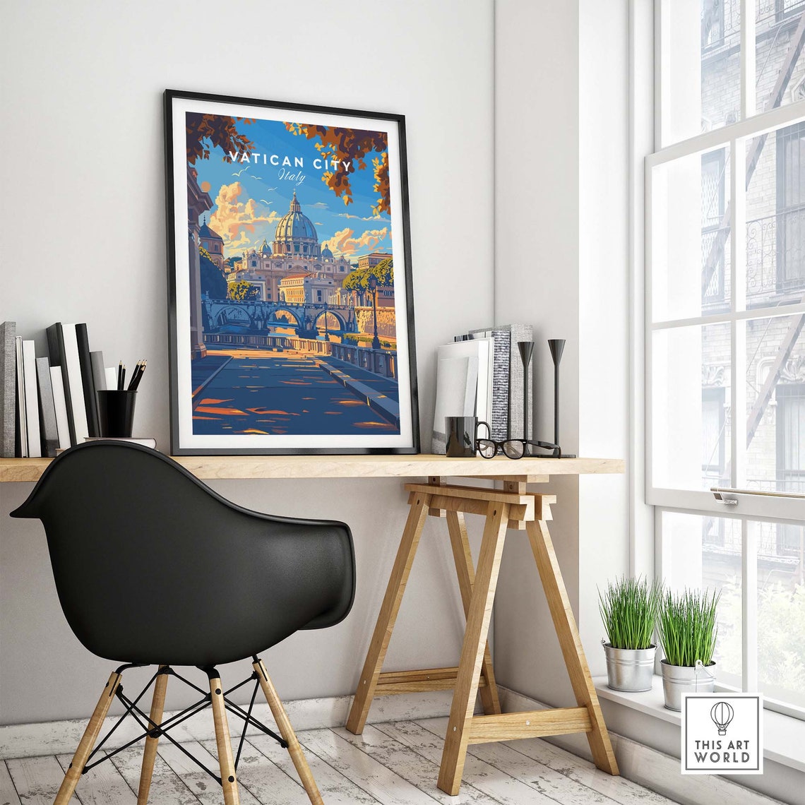 Vatican City Travel Poster Italy Travel Poster Vatican City Artwork Poster Gift Italy Vatican City Illustration Art Lover Italy Print - Image 4
