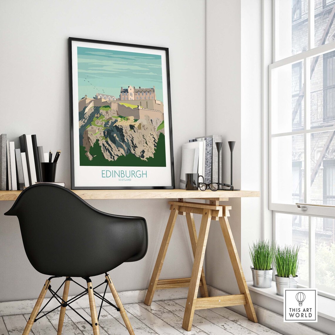 Edinburgh Travel Poster, Scottish Home Decor Art Print - Image 4