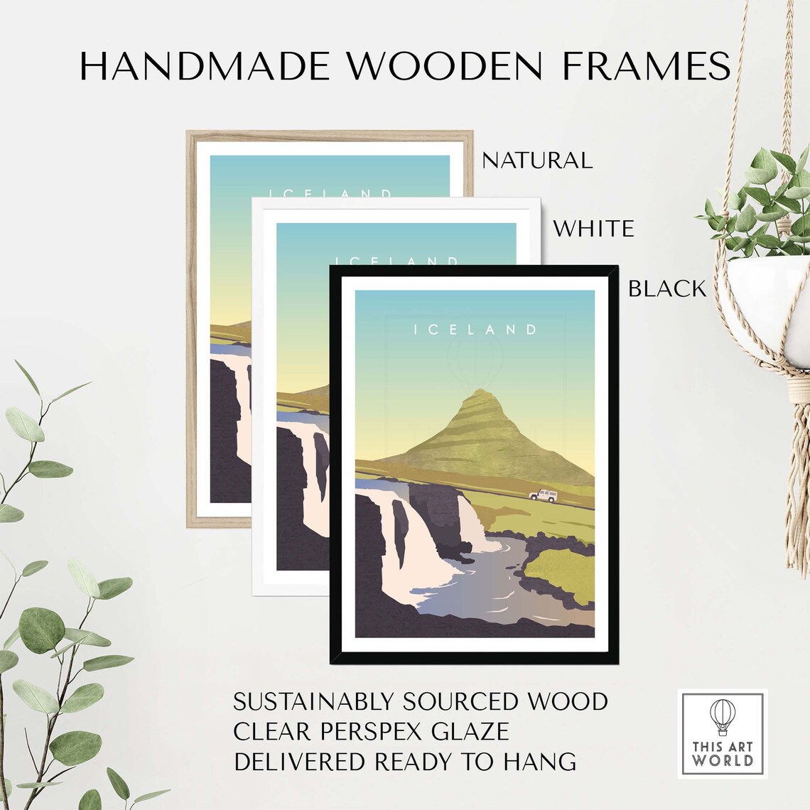 Iceland Travel Poster, Mount Kirkjufell Wall Art - Image 2