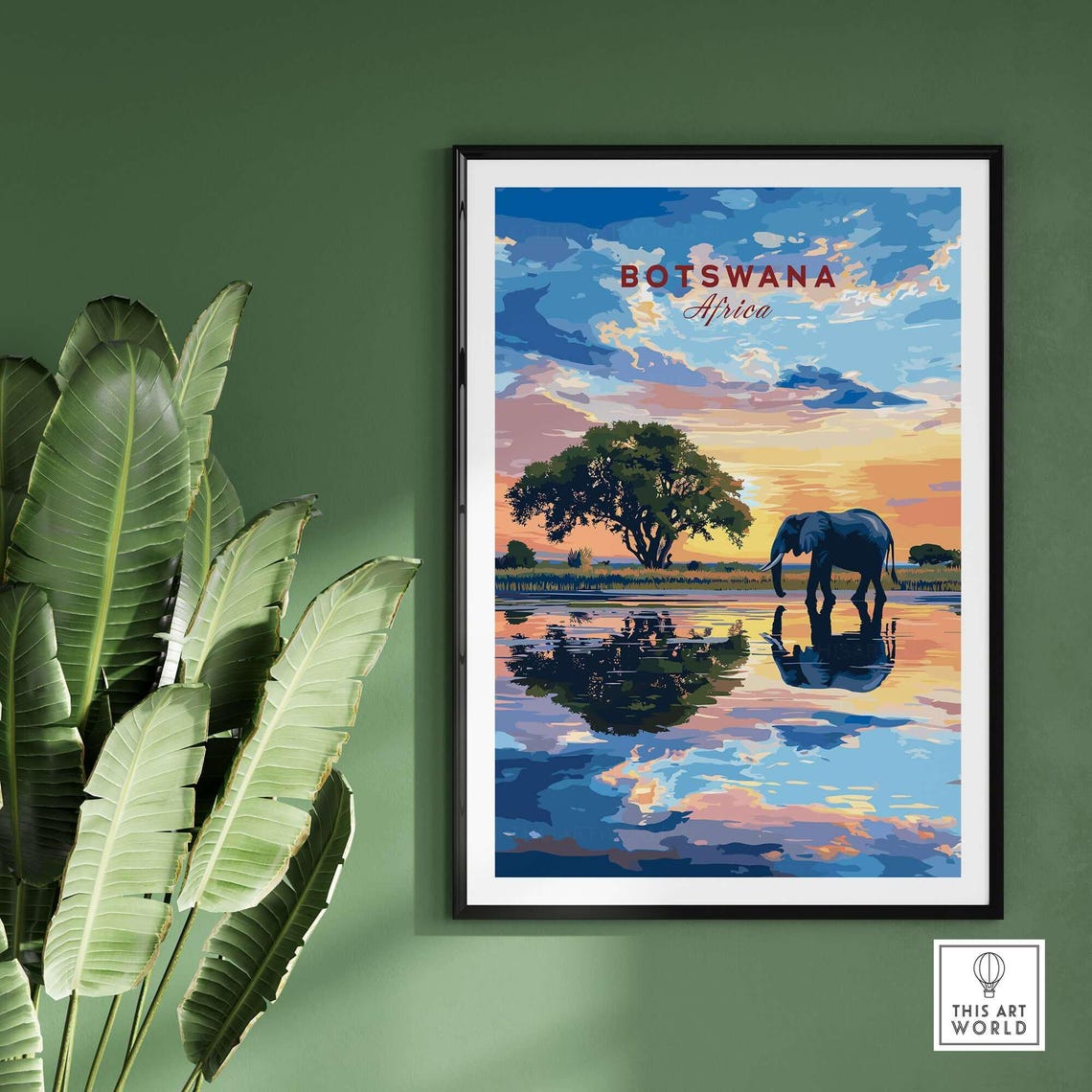 Botswana Elephant Art Print, Home Decor - Image 2