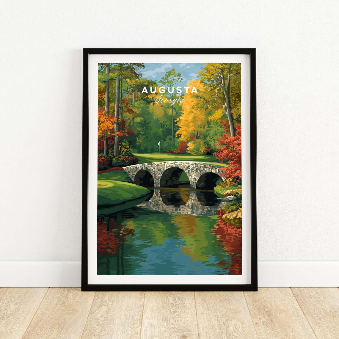 Augusta Georgia Golf Course Stone Bridge Fairway Sports Poster