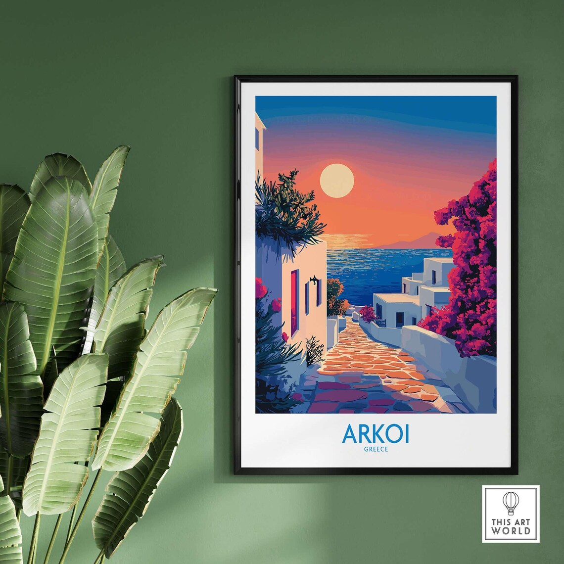 Arkoi Greece Travel Poster, Office Home Decor - Image 2