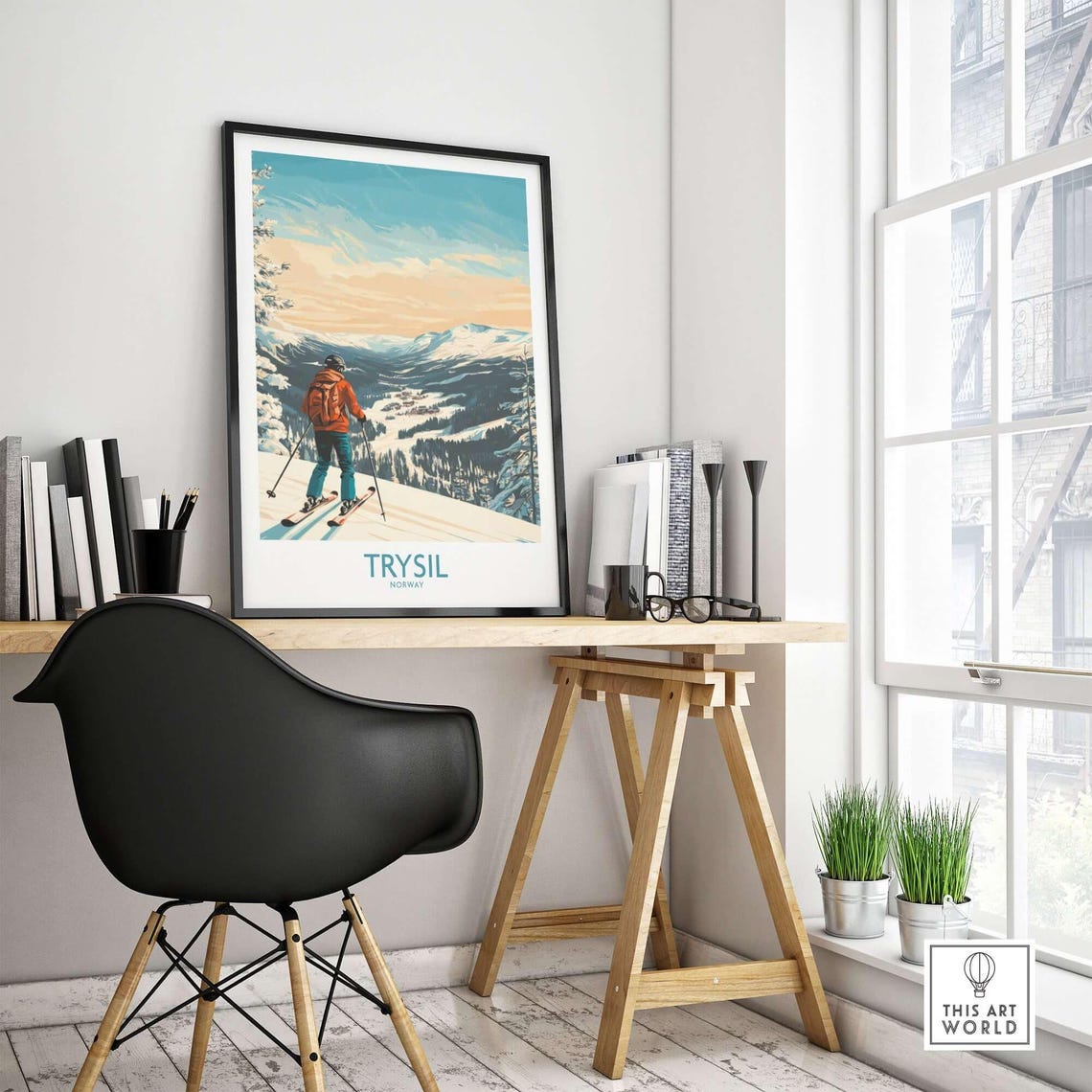 Trysil Ski Lodge Poster, Winter Sports Art - Image 4