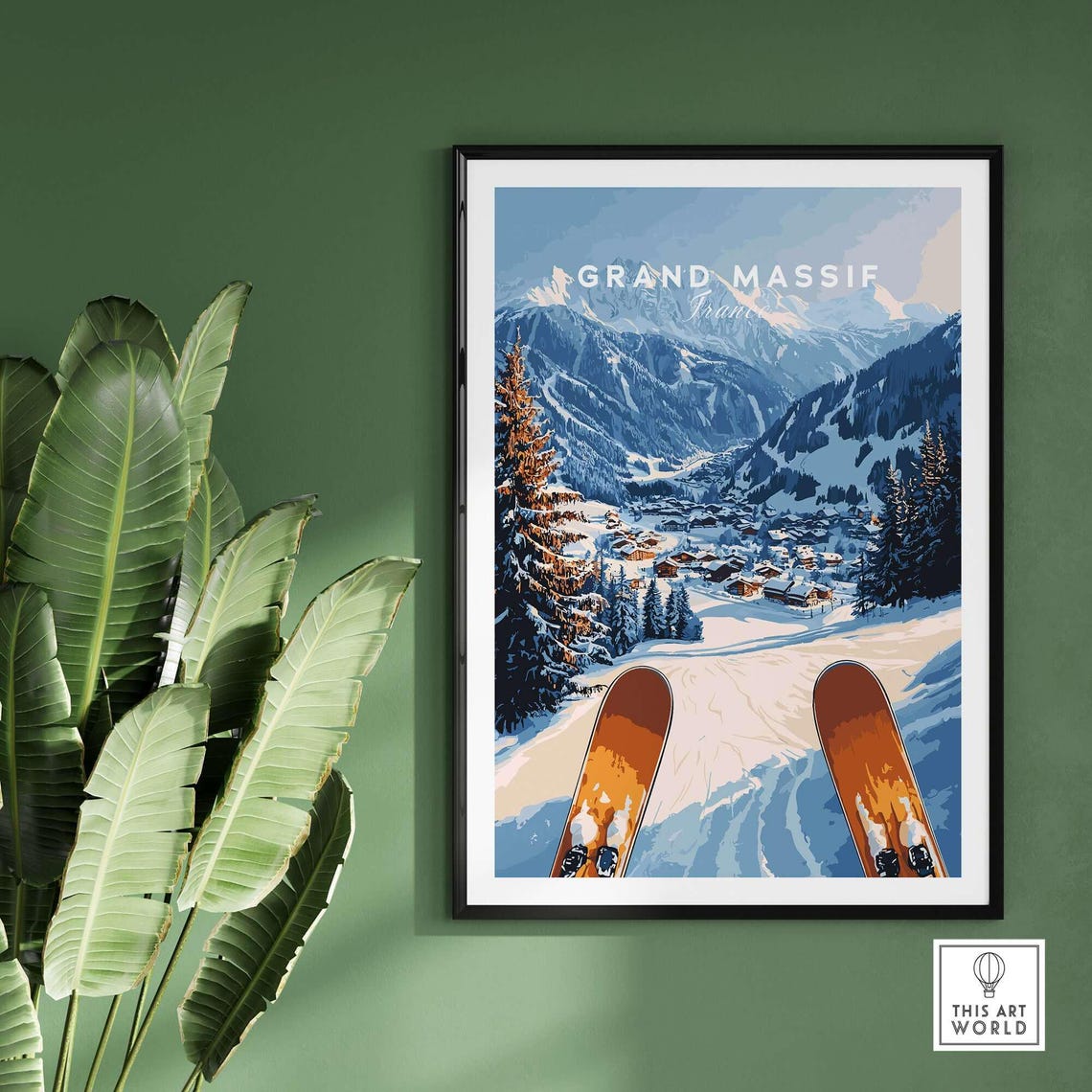 Grand Massif Ski Resort Winter Sports Art Print - Image 2