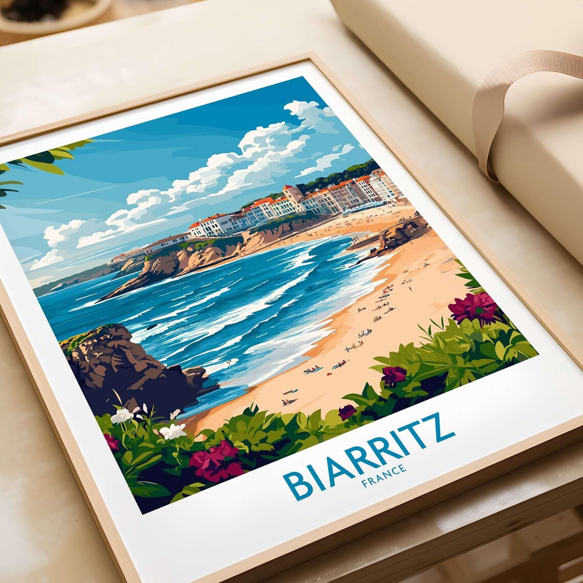 Biarritz Travel Poster, France Wall Art Print