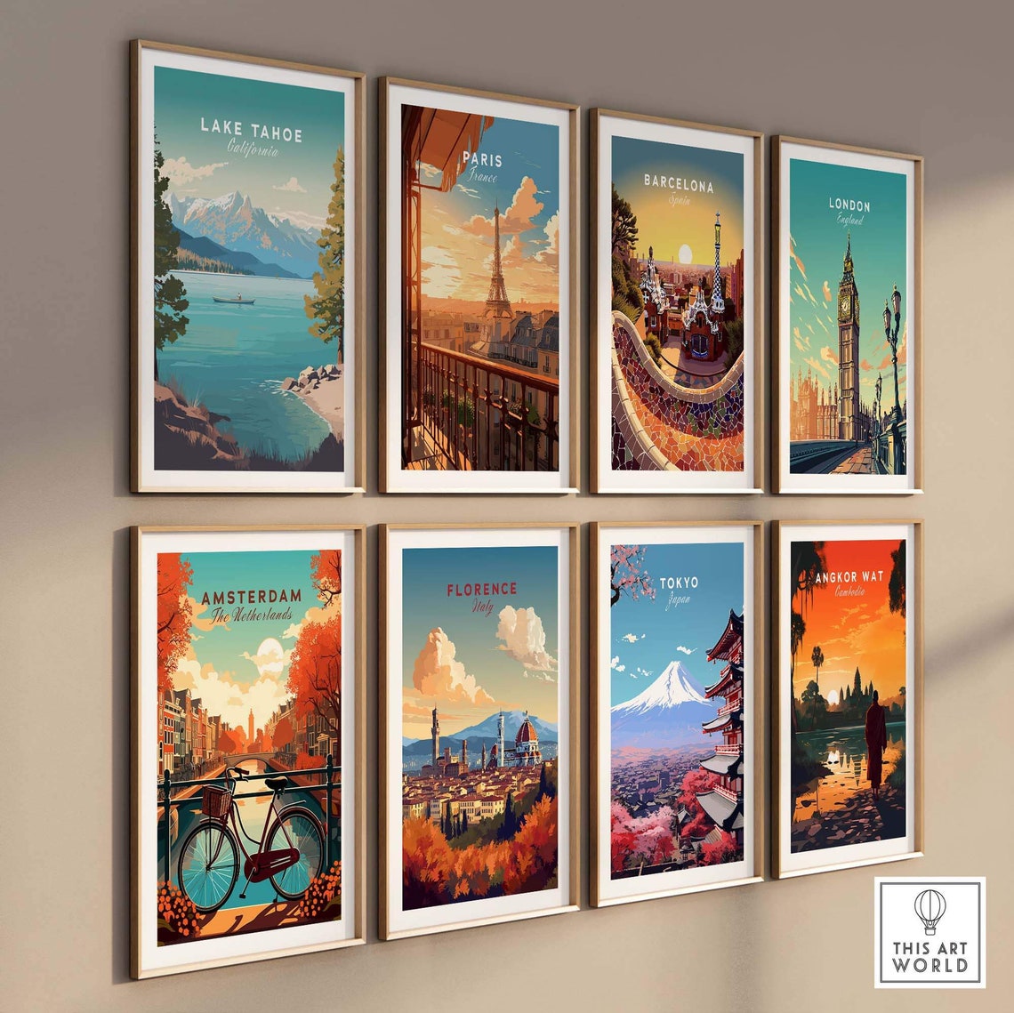 Lake Tahoe California Canoe Turquoise Lake Mountain View Poster - Image 3