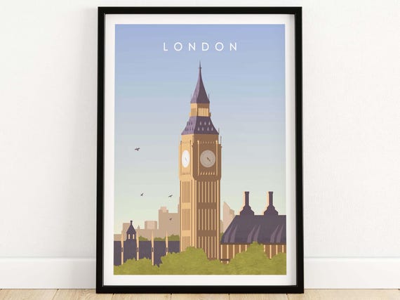 London England Gift Idea Wall Art Print