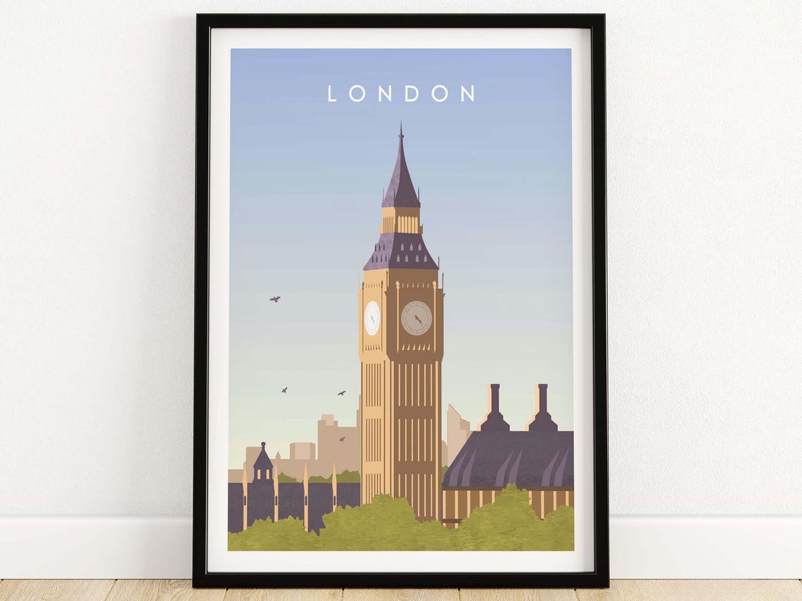 London England Gift Idea Wall Art Print