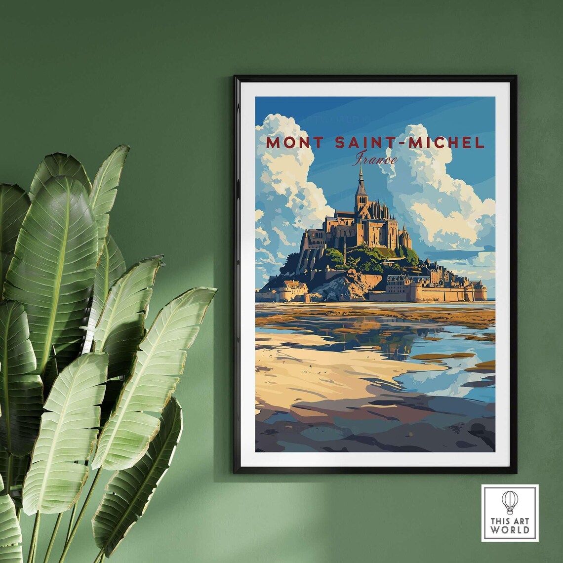 Mont Saint Michel Wall Art Print France Travel Poster Mont Saint Michel Artwork Poster Gift France Home Decor Illustration Art Lover - Image 2
