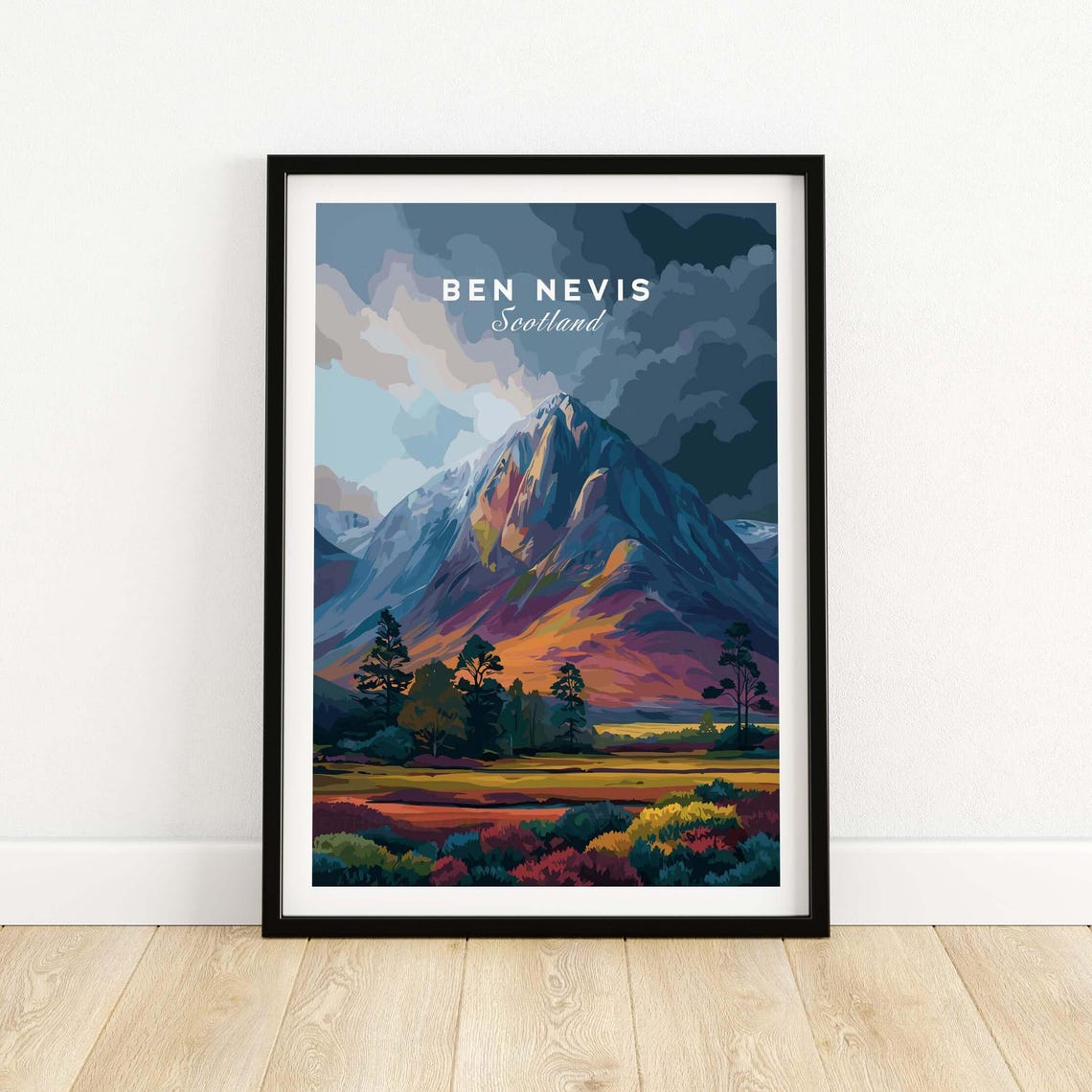 Ben Nevis Scotland Dramatic Moody Peak Golden Light Mountain Poster