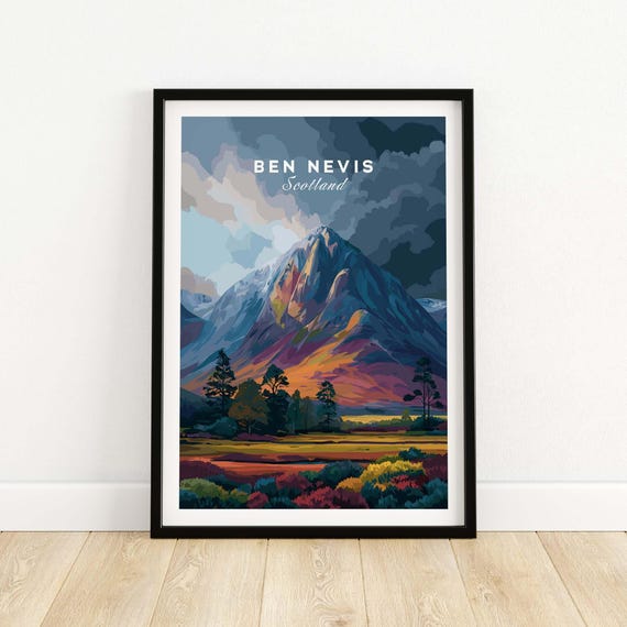 Ben Nevis Print Wall Art Scottish Mountain Landscape Poster Nature Decor For Home Office Outdoor Adventure Gift Hiking Hanging