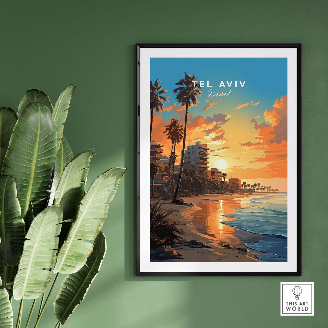 Tel Aviv Travel Poster, Home Decor Illustration - Image 2