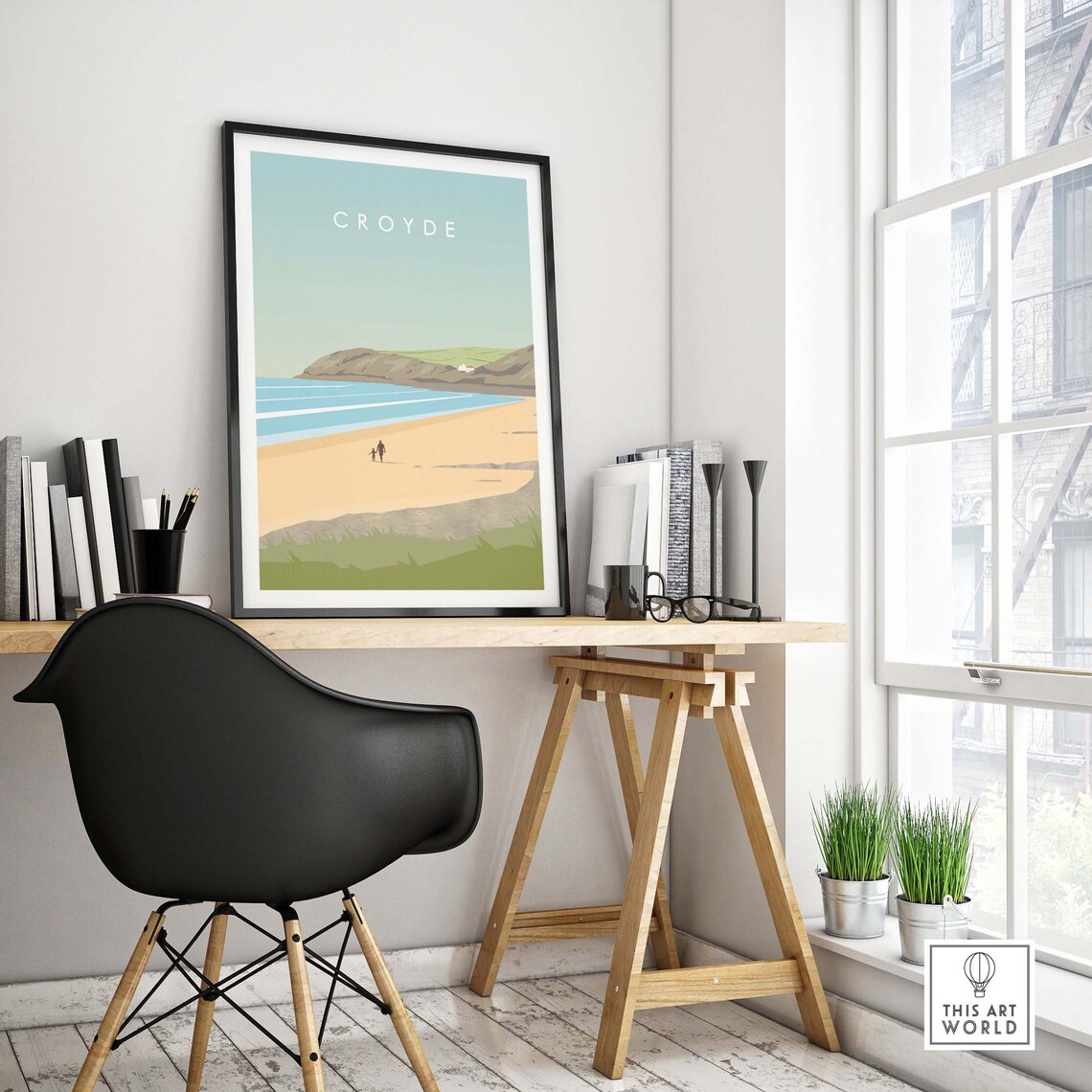 Croyde Beach Travel Poster, North Devon Artwork - Image 4