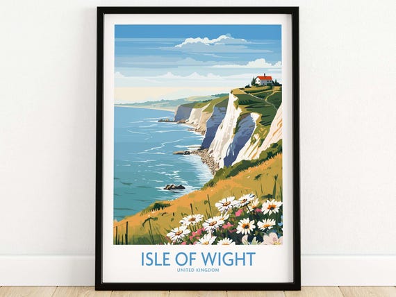 Isle Of Wight Wall Art Print Travel Poster Home Decor Artwork Gift Illustration For New Lover Set