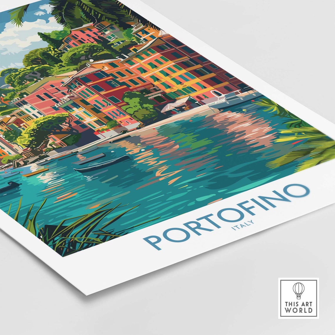 Portofino Print Italy Italy Travel Poster Portofino Artwork Poster Gift Italy Home Decor Portofino Illustration Art Lover Italy Print - Image 4