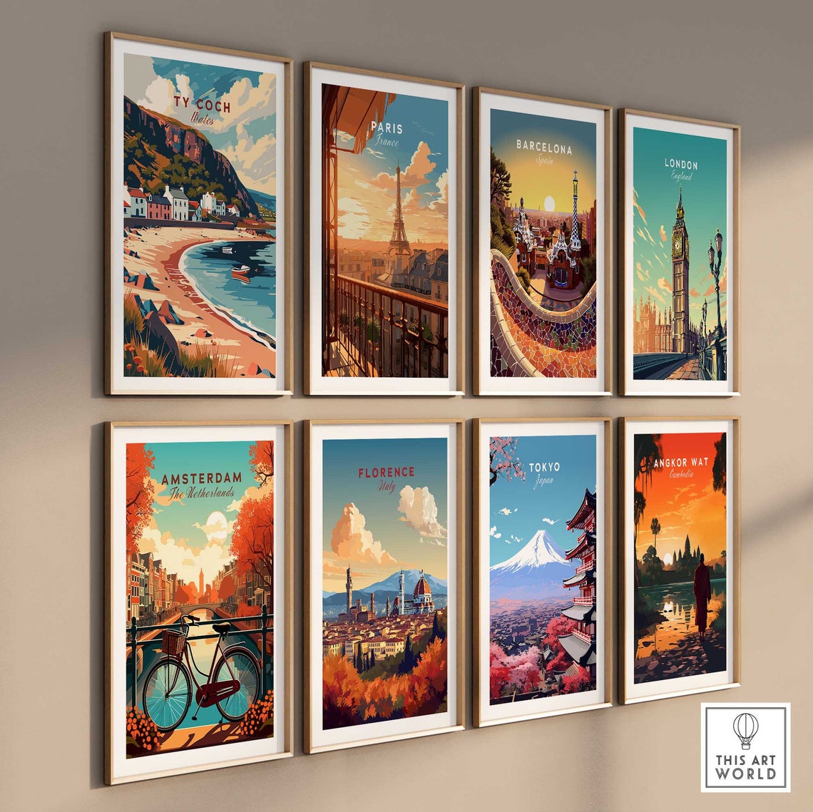 Ty Coch Wales Seaside Village Beach and Headland Travel Poster - Image 3