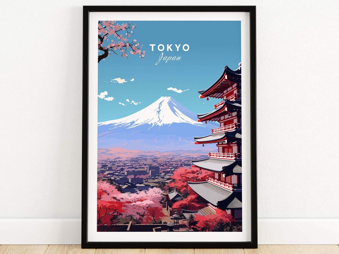 Tokyo Travel Poster, Birthday Anniversary Gift