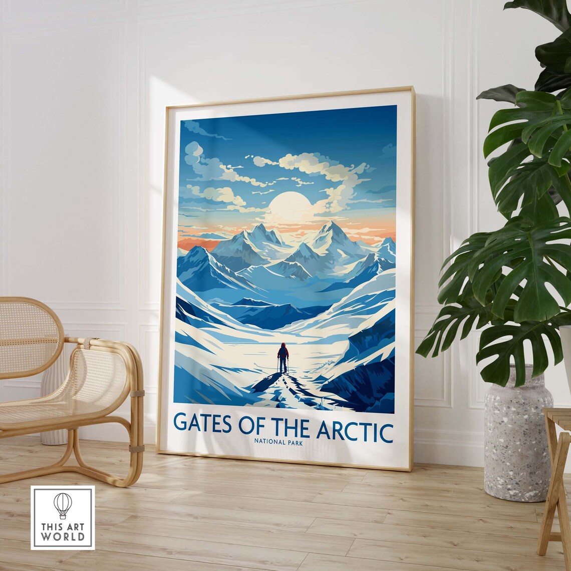 Gates Of The Arctic National Park Snowy Mountain Skier Poster - Image 3