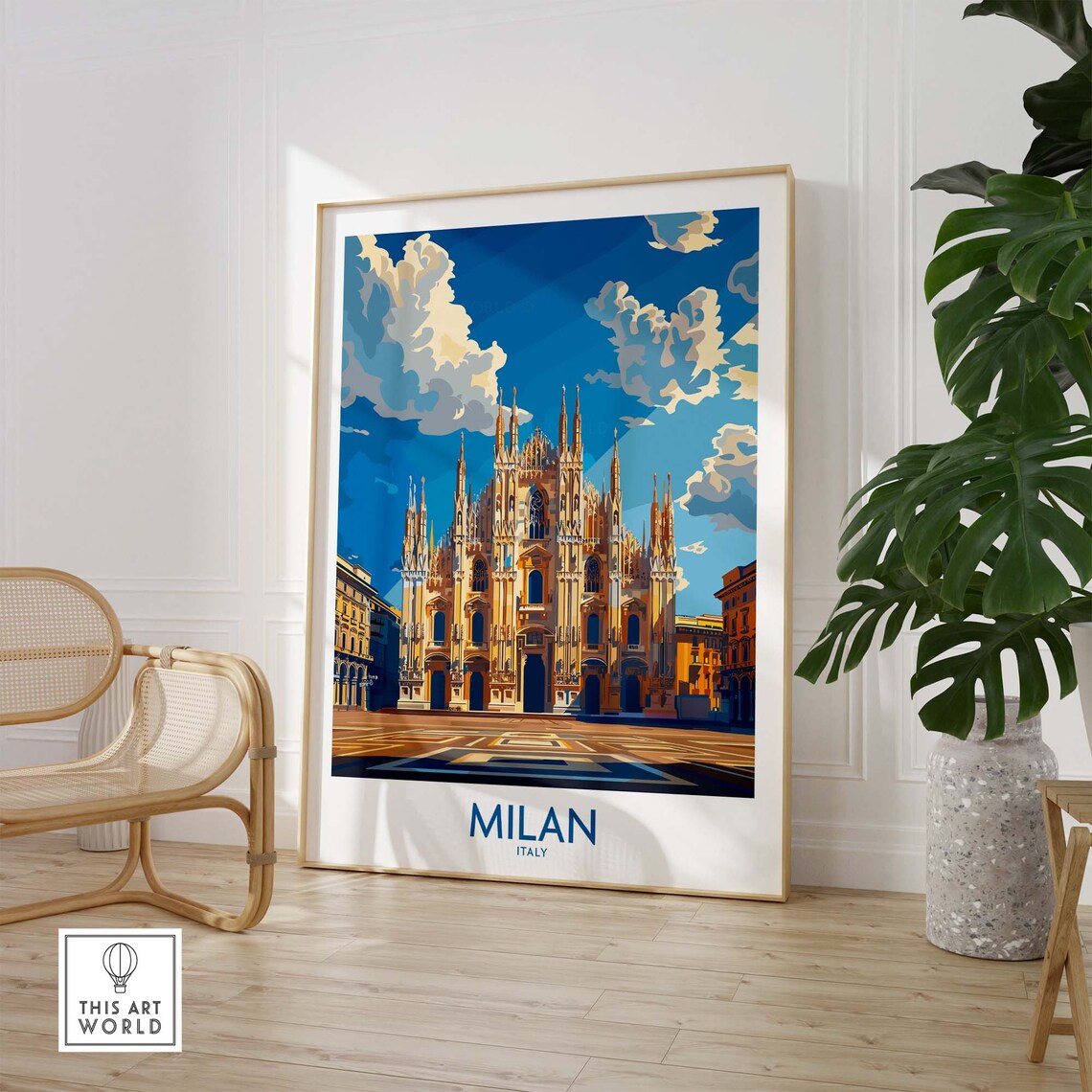 Milan Italy Travel Poster, Home Decor Art Print - Image 2