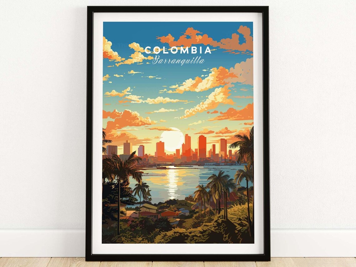 Barranquilla Travel Poster Art Print, Colombia