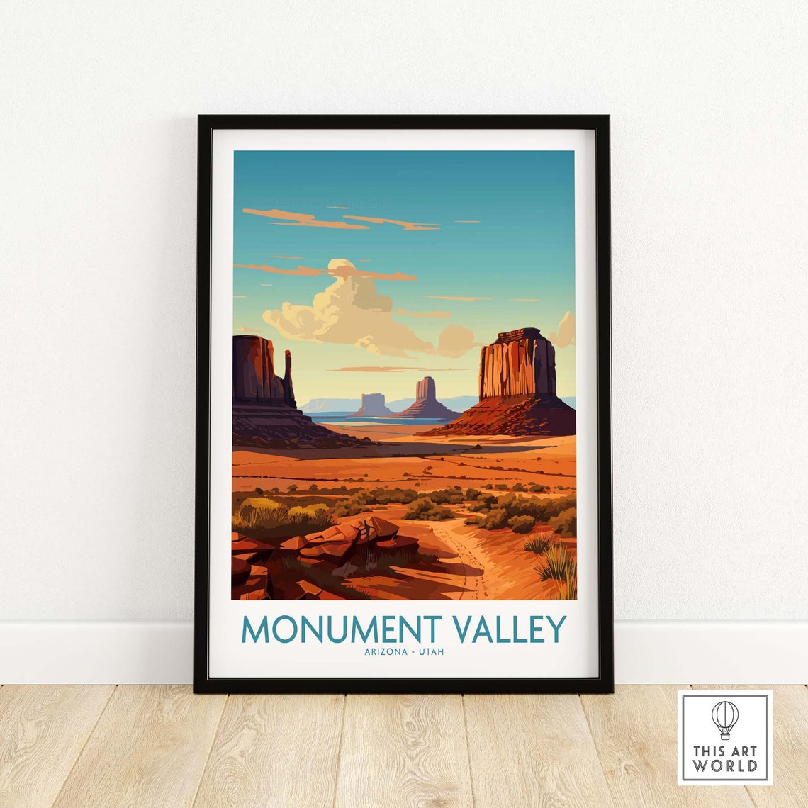 Monument Valley Arizona Utah Sandstone Buttes Desert Road Poster