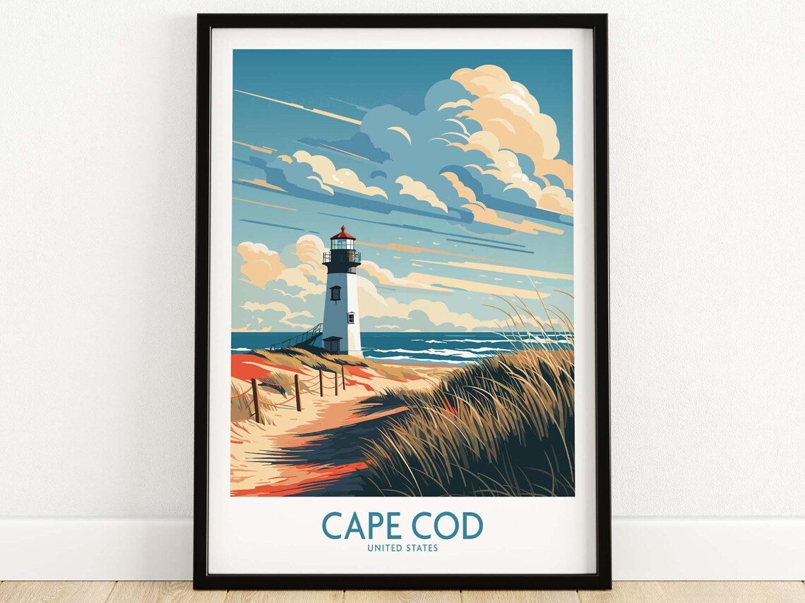 Cape Cod Travel Poster, Home Decor Art Print