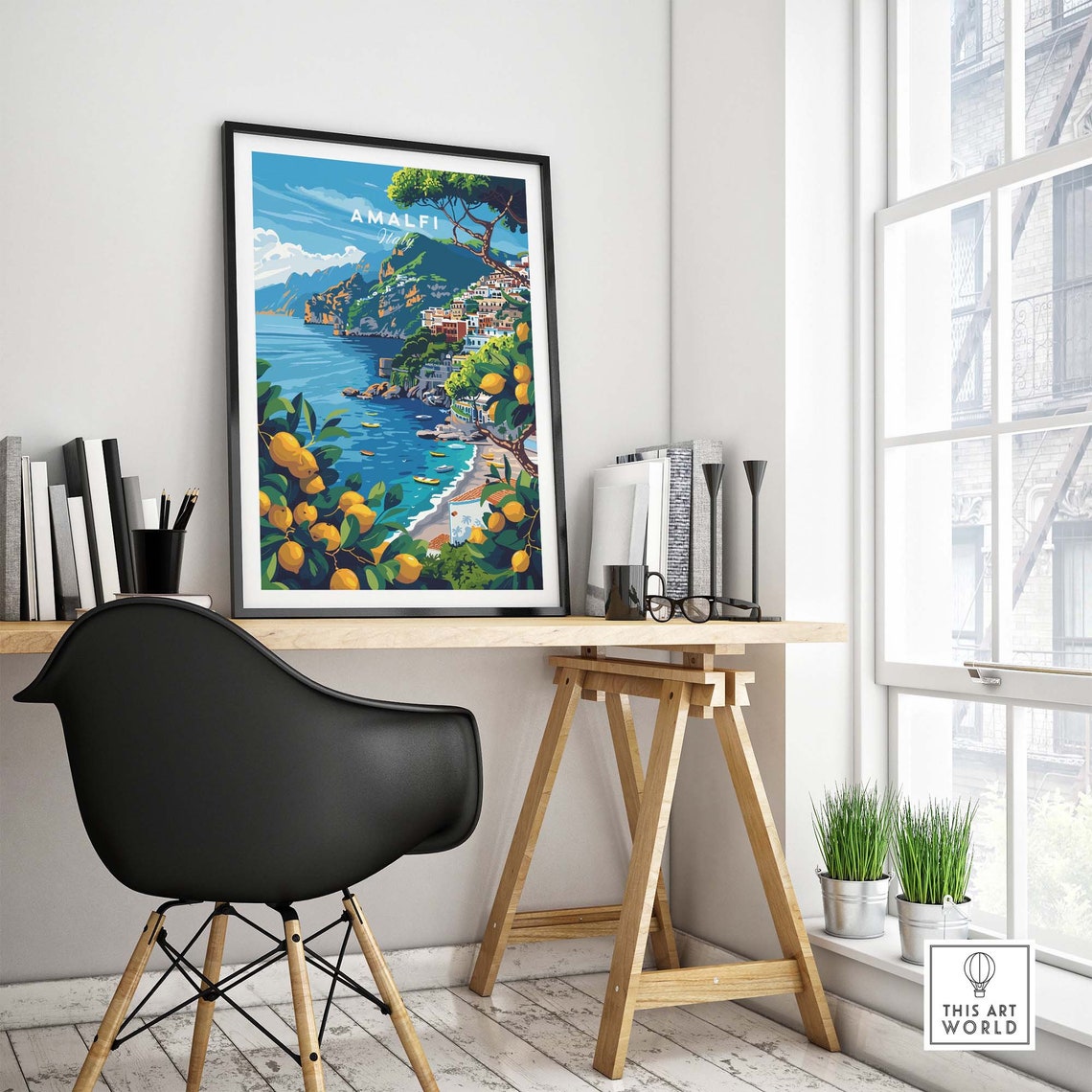 Amalfi Italy Lemon Trees Coastal View Vintage Travel Wall Poster - Image 4