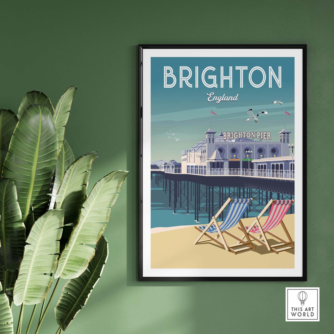 Brighton Pier Travel Poster, Coastal Wall Art Print - Image 3