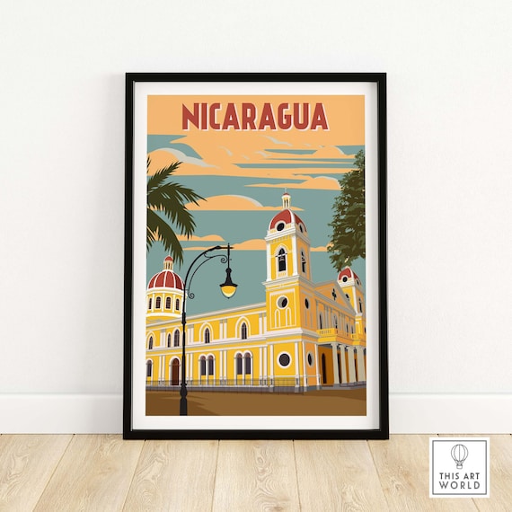 Nicaragua Vintage Travel Poster Art Print